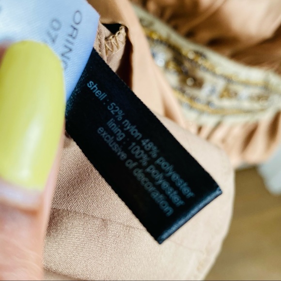 Beautiful Bronze Beaded Satin Tiered Skirt Size 4 - Picture 13 of 13